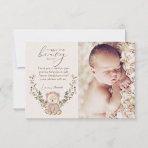 Tarjeta De Agradecimiento Teddy Bear Baby Shower