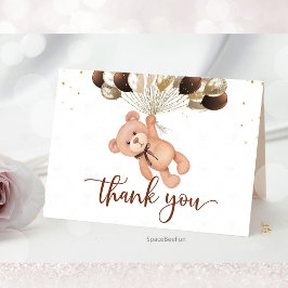Tarjeta De Agradecimiento Teddy Bear Baby Shower Apenas podemos esperar