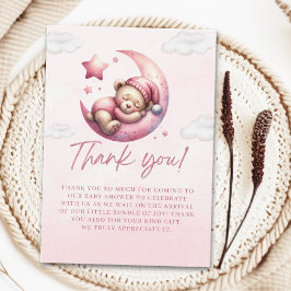Tarjeta De Agradecimiento Teddy Bear Baby Shower for a Girl
