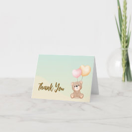Tarjeta De Agradecimiento Teddy Bear Baby Shower Gracias