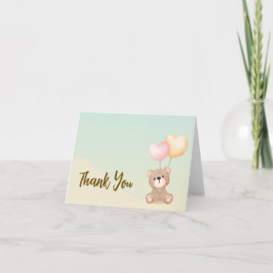 Tarjeta De Agradecimiento Teddy Bear Baby Shower Gracias