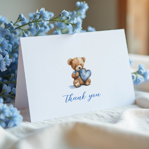 Tarjeta De Agradecimiento Teddy Bear Baby Shower Gracias Cartas