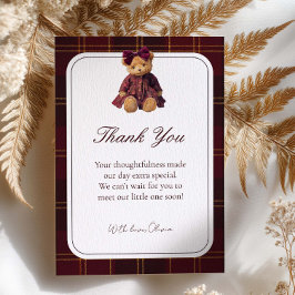 Tarjeta De Agradecimiento Teddy Bear Baby Shower Thank You Card