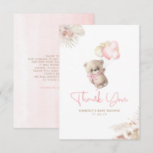 Teddy Bear Chica lindo Baby Shower Gracias