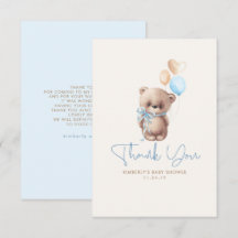Teddy Bear Cute Boy Baby Shower Gracias