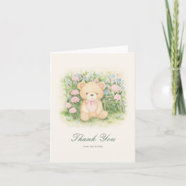 Tarjeta De Agradecimiento Teddy Bear Garden Classic