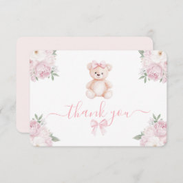 Tarjeta De Agradecimiento Teddy Bear Girl Thank You Card