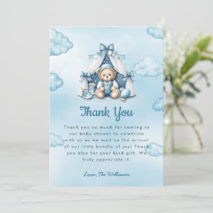 Tarjeta De Agradecimiento Teddy Bear In Tent Baby Shower Gracias Card