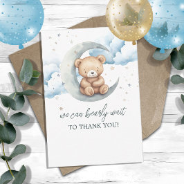 Tarjeta De Agradecimiento Teddy Bear Moon Stars Gracias