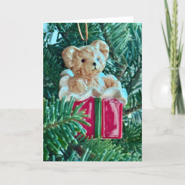 Tarjeta De Agradecimiento Teddy Bear Ornament Holiday Card