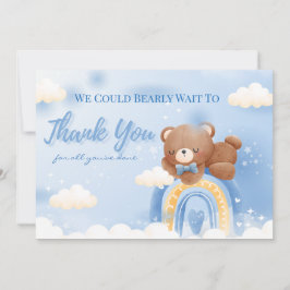 Tarjeta De Agradecimiento Teddy Bear Rainbow Boys Baby Shower