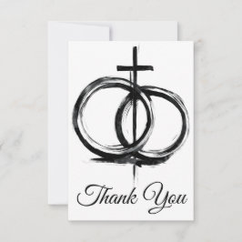 Tarjeta De Agradecimiento Tee del Pacto - Rings, Cross, Forever Gracias