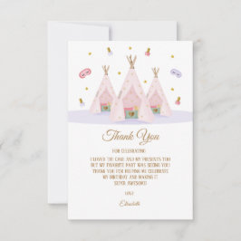 Tarjeta De Agradecimiento Teepee Spa Birthday Party