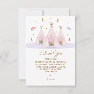 Tarjeta De Agradecimiento Teepee Spa Birthday Party