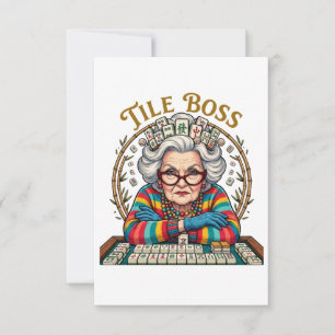 Tarjeta De Agradecimiento Teja de Mahjong Jefe