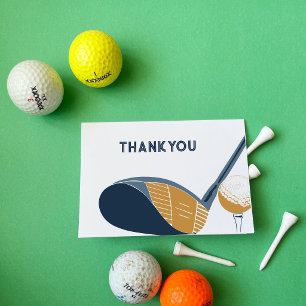 Tarjeta De Agradecimiento Tela en Blanco de Palos de Golf con Tema de Golf