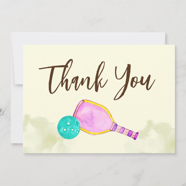 Tarjeta De Agradecimiento Tema de acuarela Fiesta de cumpleaños para deporte (Anverso)