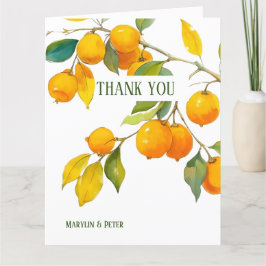 Tarjeta De Agradecimiento Tema de acuarela naranja Colores brillantes