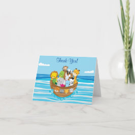 Tarjeta De Agradecimiento Tema de Arca personalizado de Noé con animales beb