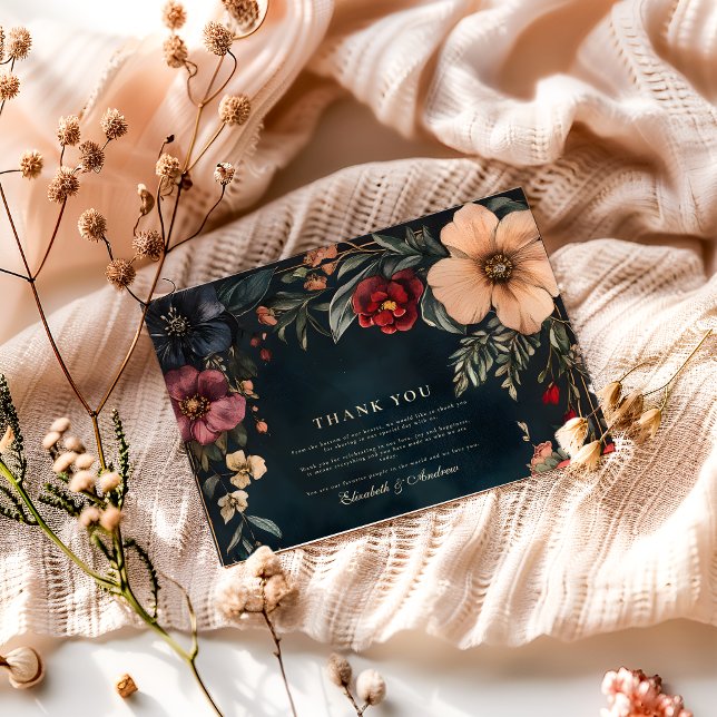Tarjeta De Agradecimiento Tema de Boda de Romance Oscuro (Subido por el creador)