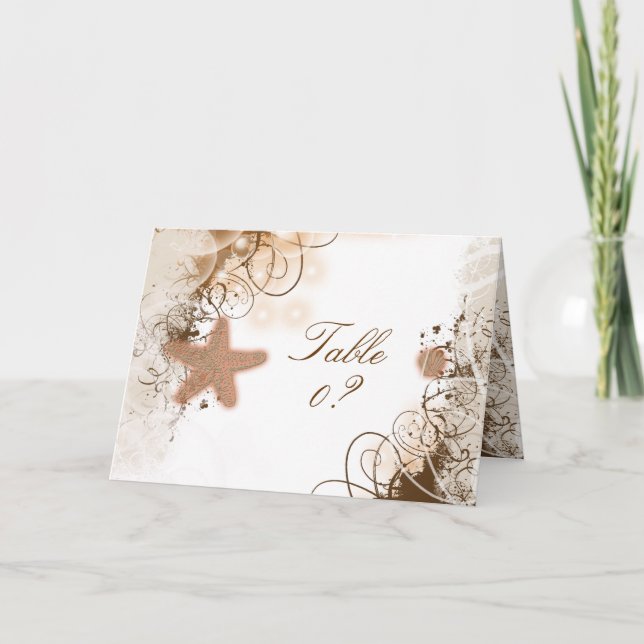 Tarjeta De Agradecimiento Tema de boda en la playa ~ colocación de asientos  (Anverso)