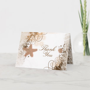 Tarjeta De Agradecimiento Tema de boda en la playa ~ gracias
