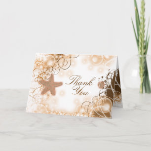 Tarjeta De Agradecimiento Tema de boda en la playa ~ gracias 2