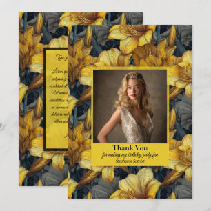 Tarjeta De Agradecimiento Tema de cumpleaños Amaryllis Boho