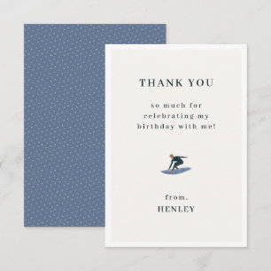 Tarjeta De Agradecimiento Tema de cumpleaños de surfing genial