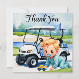 Tarjeta De Agradecimiento Tema de Golf Baby Shower Boy