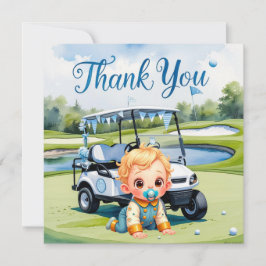 Tarjeta De Agradecimiento Tema de Golf Baby Shower Boy