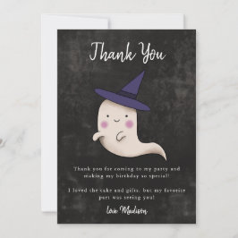 Tarjeta De Agradecimiento Tema de Halloween Little Boo para cumpleaños de ni