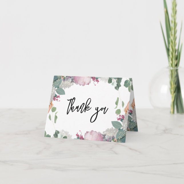Tarjeta De Agradecimiento Tema de la boda floral (Anverso)
