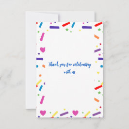 Tarjeta De Agradecimiento Tema de la fiesta de cumpleaños de Sweet Sprinkle