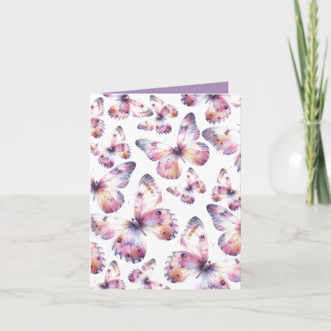 Tarjeta De Agradecimiento Tema De La Mariposa Gracias Cartas (Anverso)