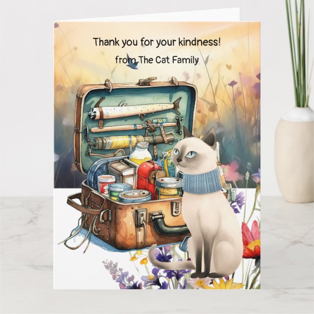 Tarjeta De Agradecimiento Tema de la pesca del gato (Anverso)