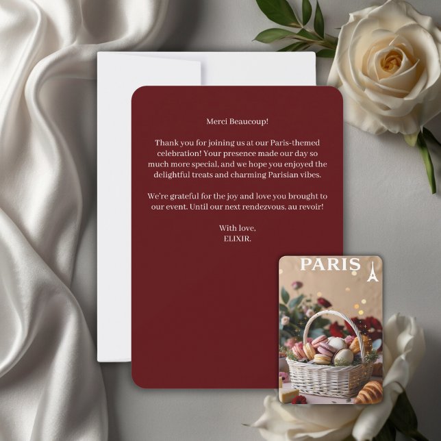 Tarjeta De Agradecimiento Tema de la revista Paris Patisseries Macaroons (Subido por el creador)