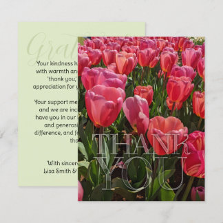Tarjeta De Agradecimiento Tema de las flores de tulipanes rojos Gracias