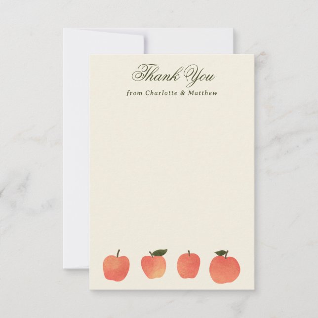 Tarjeta De Agradecimiento Tema de manzana Cosecha de otoño (Anverso)