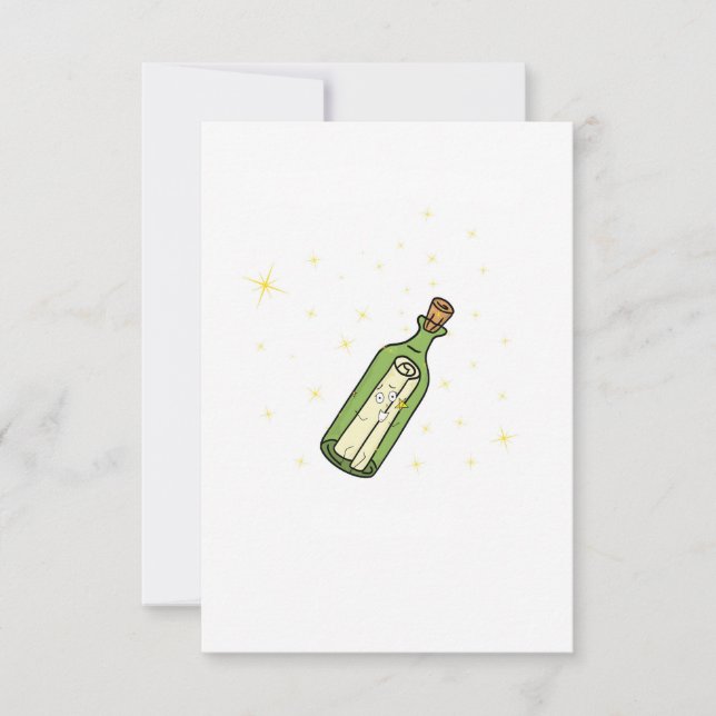Tarjeta De Agradecimiento Tema de mensaje en una botella (Anverso)