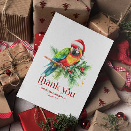 Tarjeta De Agradecimiento Tema de Navidad Tropical Gracias Texto Retro