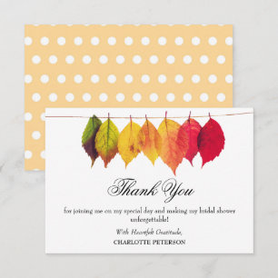 Tarjeta De Agradecimiento Tema de otoño para despedida de soltera