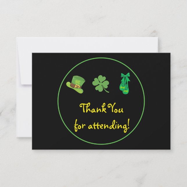 Tarjeta De Agradecimiento Tema de St Patricks gracias (Anverso)