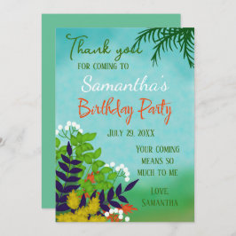 Tarjeta De Agradecimiento Tema del Birthday Garden