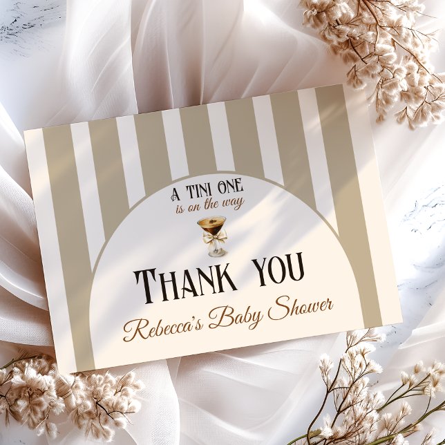 Tarjeta De Agradecimiento Tema del café Espresso Martini Bow Baby Shower (Subido por el creador)