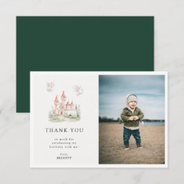 Tarjeta De Agradecimiento Tema del castillo del dragón lindo Cumpleaños Foto