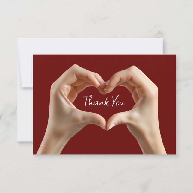 Tarjeta De Agradecimiento Tema del corazón de moda Gracias Cartas (Anverso)