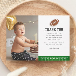 Tarjeta De Agradecimiento Tema del fútbol foto de primer año de nacimiento