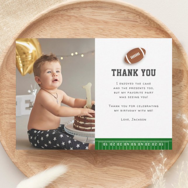 Tarjeta De Agradecimiento Tema del fútbol foto de primer año de nacimiento (Subido por el creador)