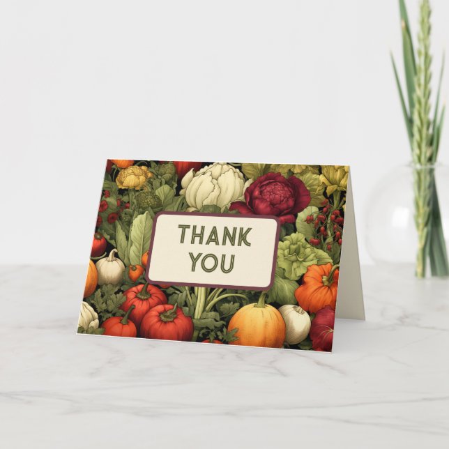 Tarjeta de agradecimiento - Tema del Jardín vegeta (Anverso)